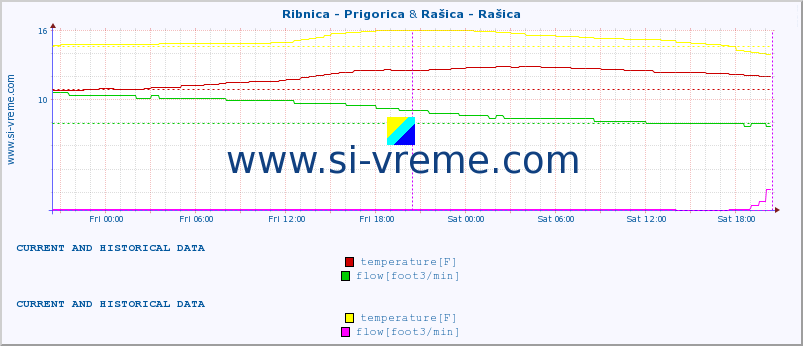  :: Ribnica - Prigorica & Rašica - Rašica :: temperature | flow | height :: last two days / 5 minutes.