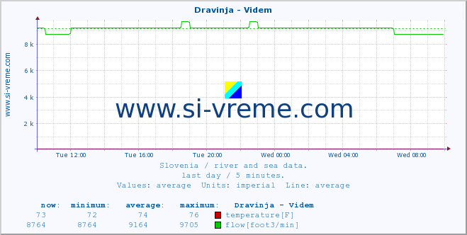 Slovenia : river and sea data. :: Dravinja - Videm :: temperature | flow | height :: last day / 5 minutes.