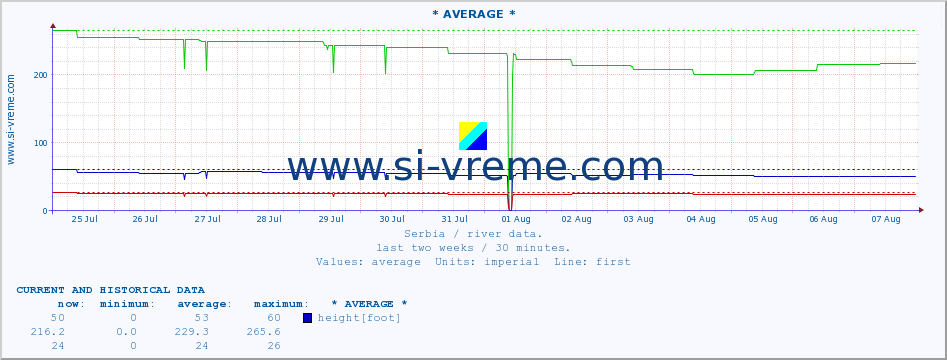  :: * AVERAGE * :: height |  |  :: last two weeks / 30 minutes.